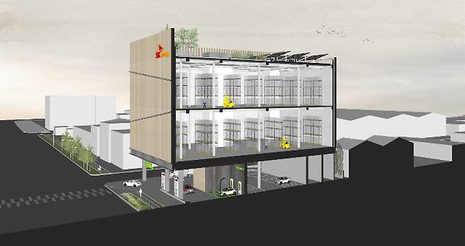 SK에너지가 주유소 활용 사업 확대에 힘을 쏟는다. 사진은 SK시화산업주유소 ‘복합 에너지플랫폼’ 조감도. /사진=SK에너지 제공