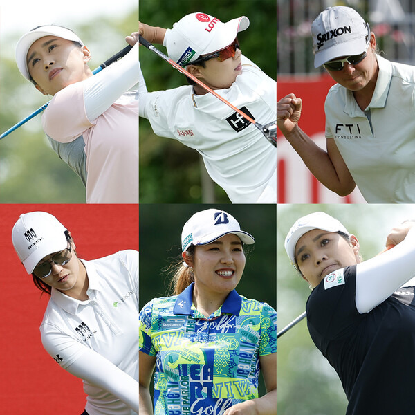 2023년 미국여자프로골프(LPGA) 투어 마이어 LPGA 클래식 우승 경쟁에 가세한 양희영, 김효주 프로, 애슐리 부하이, 린시위, 후루에 아야카, 아리야 주타누간. 사진제공=Getty Images_LPGA