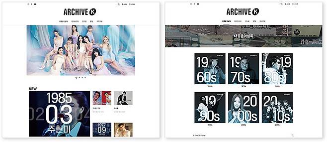 6월 1일 오픈한 ‘아카이브K’ 사이트. 사진 아카이브K
