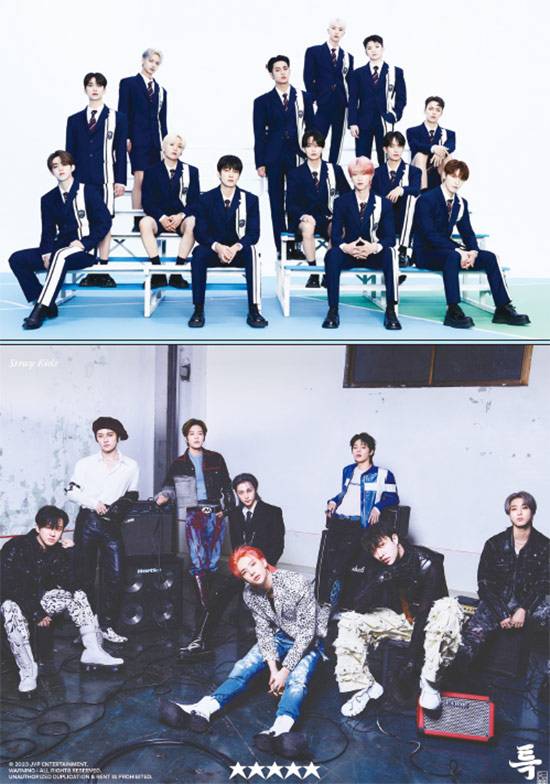 세븐틴과 스트레이키즈는 국제음반산업협회(IFPI)가 발표한 ‘2022 글로벌 아티스트 차트’에서 각각 6위와 7위에 오르며 그 영향력을 과시했다. BTS는 2위를 차지했다. (하이브, JYP 제공)