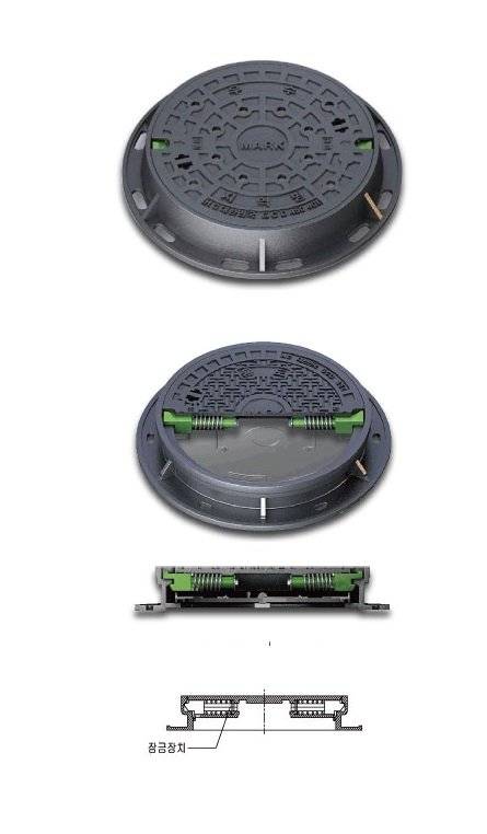 잠금장치가 달려 있는 한국주조 맨홀 뚜껑. [한국주조]