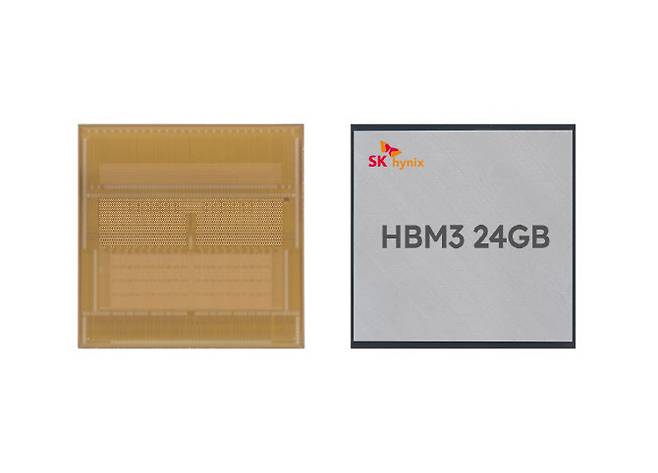 SK하이닉스가 개발한 HBM3 24GB(기가바이트) 제품. (사진=SK하이닉스)