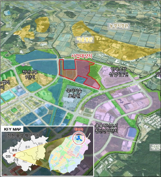 도시첨단산단 위치도   사진=음성군 제공