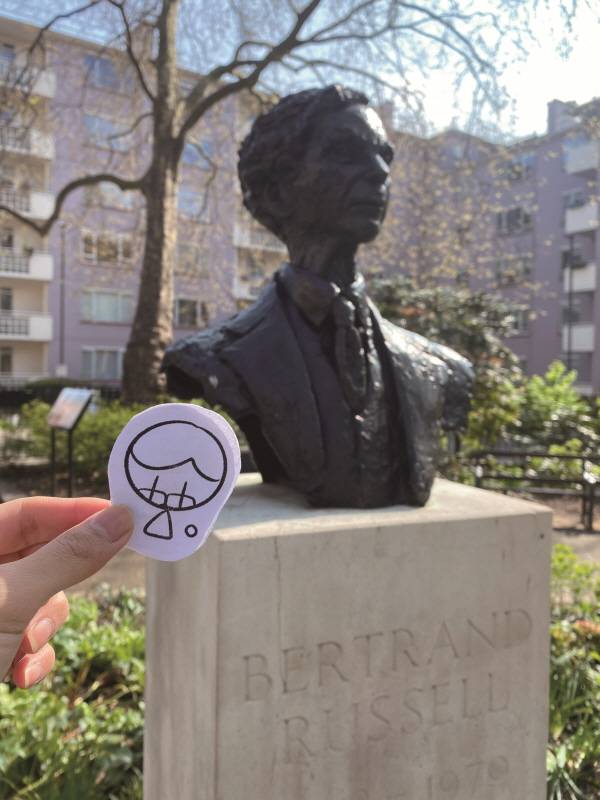 영국 레드 라이언 가든 스퀘어에 있는 버트런드 러셀 흉상입니다. 최정담 제공