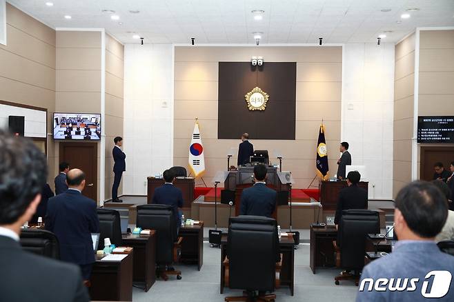 금산군의회 제302회 정례회 개회식 모습. (금산군의회 제공) / 뉴스1 ⓒ News1