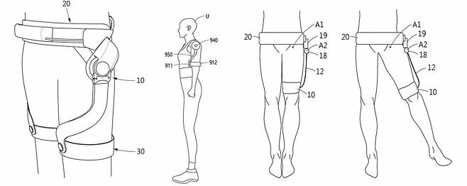삼성전자 웨어러블 로봇의 특허상 도면 이미지 [키프리스 캡처]