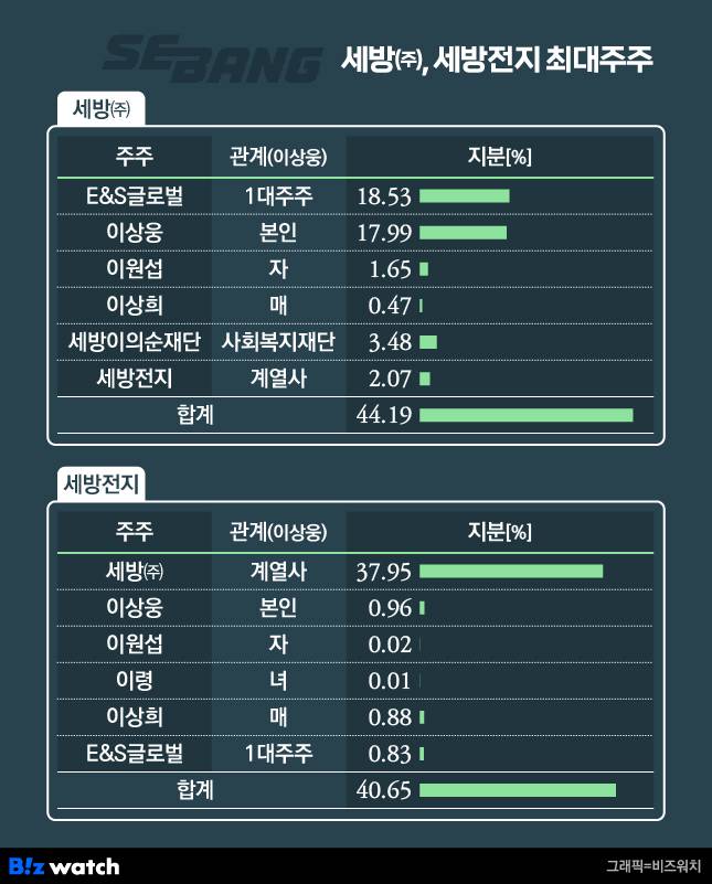 세방(주), 세방전지 최대주주