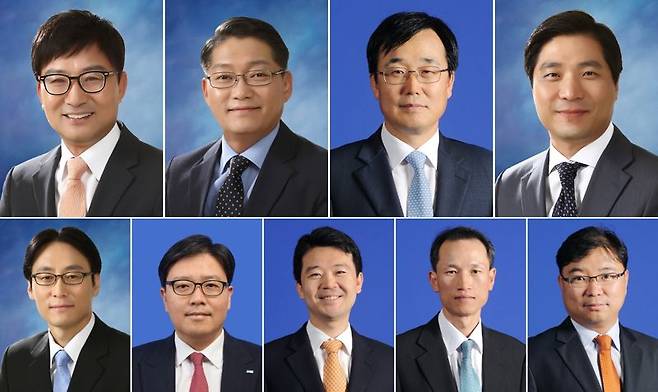 2023년 삼정KPMG 정기 파트너 승진 인사. (상단 왼쪽부터) 구승회 부회장, 정대길 부회장, 한은섭 부회장, 박상원 부대표 (하단 왼쪽부터) 김진귀 부대표, 김효진 부대표, 오헌창 부대표, 최세홍 부대표, 한상현 부대표 / 사진=삼정KPMG 제공