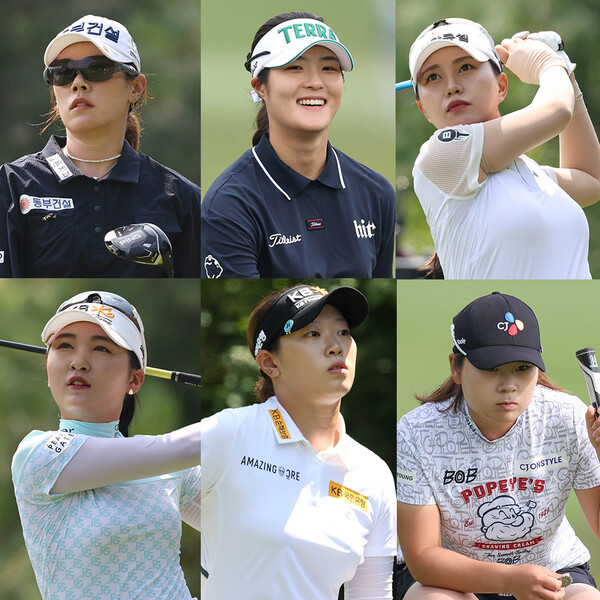 2023년 한국여자프로골프(KLPGA) 투어 맥콜·모나 용평오픈 대회에 출전하는 박주영, 김민별, 허다빈, 이예원, 방신실, 홍정민 프로. 사진제공=KLPGA