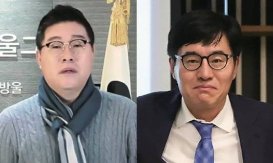 김성태 전 쌍방울 그룹 회장(왼쪽)과 배상윤 KH 그룹 회장. 경제적 공동체로 불리는 이들은 이재명 지사 시절 경기도의 불법 대북송금 혐의 등을 받고 있다. 중앙포토