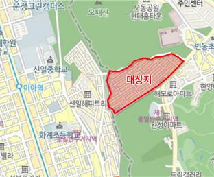 번동 148 번지 일대 사업 구역 대상지