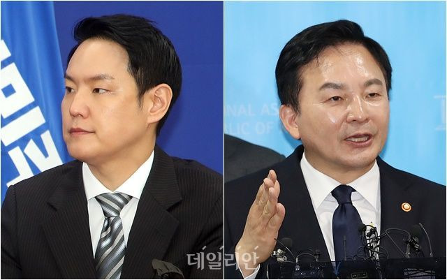 김한규(왼쪽) 더불어민주당 의원, 원희룡 국토교통부 장관 ⓒ데일리안 박항구 기자