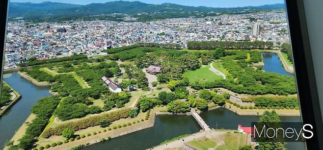 일본 하코다테 교료카쿠타워에서 바라본 교료카쿠 정원. /사진=조승예 기자