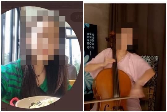 '청담동 술자리 의혹' 첼리스트 B씨. <온라인 커뮤니티>