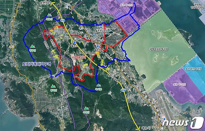 여수 율촌지구 현황도.(전남도 제공) 2023.7.9/뉴스1