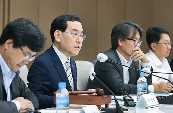 Minister of Trade, Industry and Energy Lee Chang-yang chairs the 29th Energy Committee meeting held in the EC room of the Korea Chamber of Commerce and Industry in Seoul on July 10. [Photo provided by Yonhap]