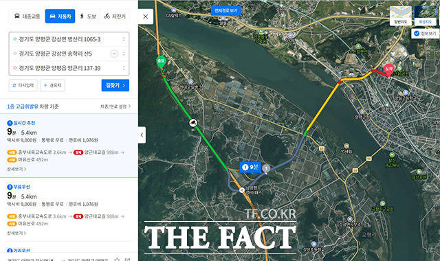 변경안 분기점에서 김건희 여사 일가 부동산 위치까지 남양평 나들목(IC)을 이용하면 5km 이내로 10분이면 이동이 가능한 것으로 확인됐다.