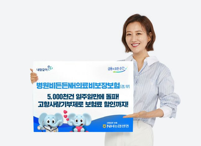 NH농협생명의 병원비든든NH의료비보장보험 판매 5000건 돌파 소개 포스터. ⓒNH농협생명