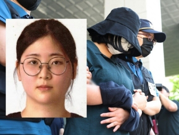 또래 여성을 살해하고 시신을 유기한 혐의를 받는 정유정(23)이 2일 오전 부산 동래경찰서에서 나와 검찰로 송치되는 모습. (사진=부산경찰청·연합뉴스)