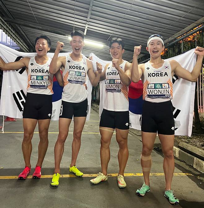 한국, 아시아육상선수권 남자 400ｍ 계주 동메달 [대한육상연맹 제공. 재판매 및 DB 금지] photo@yna.co.kr