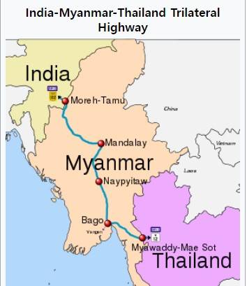 인도-미얀마-태국간 고속도로  [위키피디아 캡처]