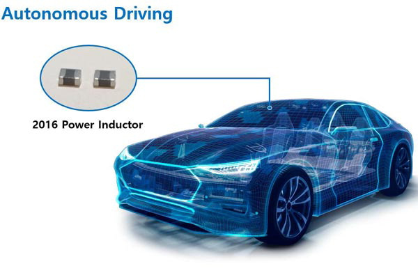자율주행차에 탑재되는 삼성전기 파워인덕터. 전장용 파워인덕터는 가로 2.0㎜, 세로 1.6㎜ 소형화가 강점이다.  삼성전기 제공