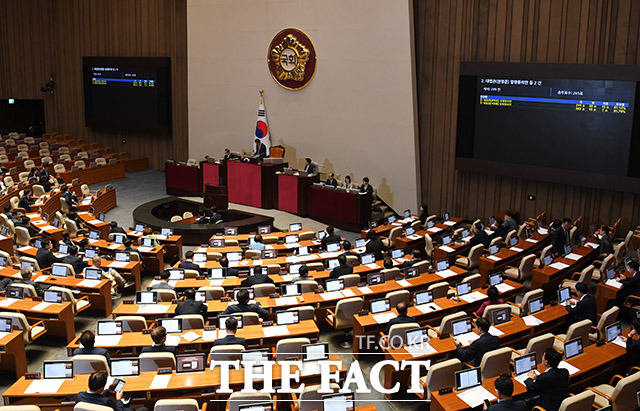 권영준, 서경환 대법관 후보자에 대한 임명 동의안이 18일 오후 서울 여의도 국회 본회의에서 통과되고 있다./국회=남용희 기자