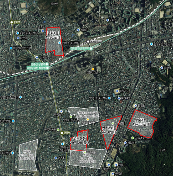모아타운으로 지정된 서울 중랑구 중화1동 4-30 일대.[이미지제공=서울시]