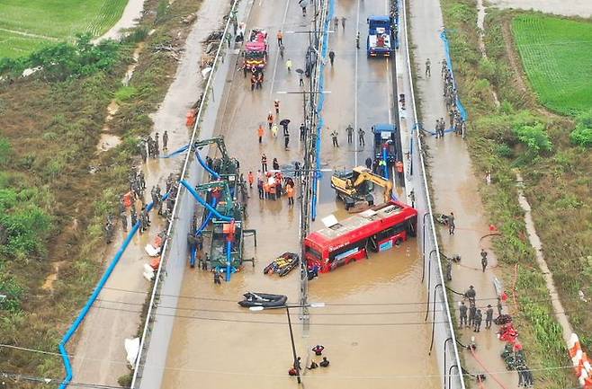 오송지하차도 침수 현장 ⓒ뉴시스