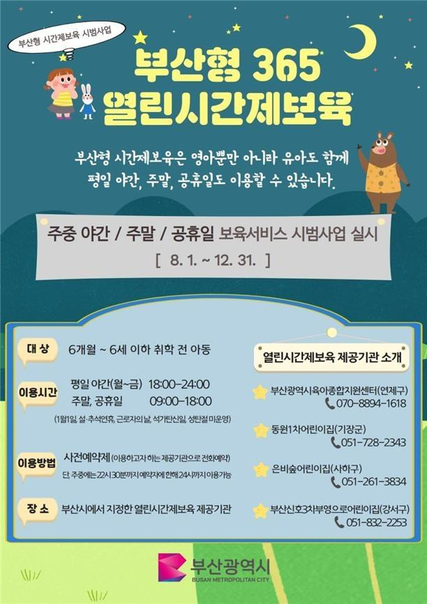 내달부터 시범 운영하는 '부산형 365 열린 시간제 어린이집'. 부산시 제공