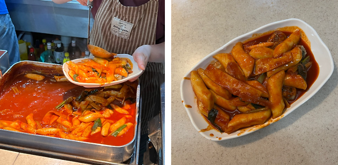 신도림 테크노마트에 위치한  동글이 떡볶이 . 양념에 파인애플을 넣는다고 한다_본인 제공