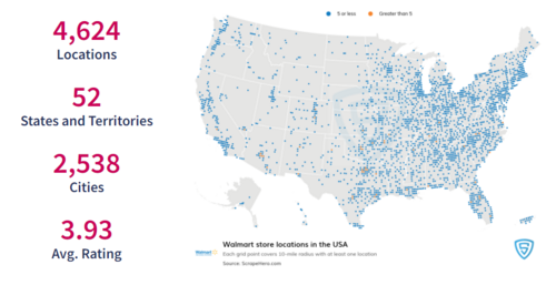 미국 월마트 분포도<출처=스크랩히어로>