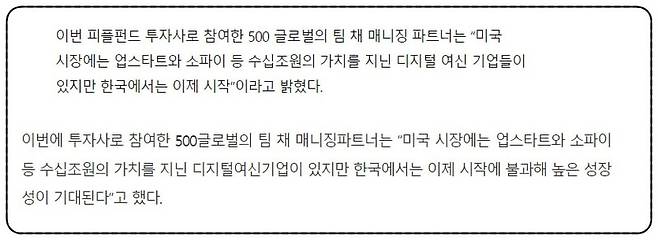 ▲ 2021년 피플펀드 투자 소식을 알리는 기사 내용(위)과 뉴펀딩의 투자 소식을 알리는 기사 내용(아래). 뉴펀딩을 홍보하는 기사형광고 내용은 다른 업체의 기사를 베껴 쓴 것으로 추정된다.