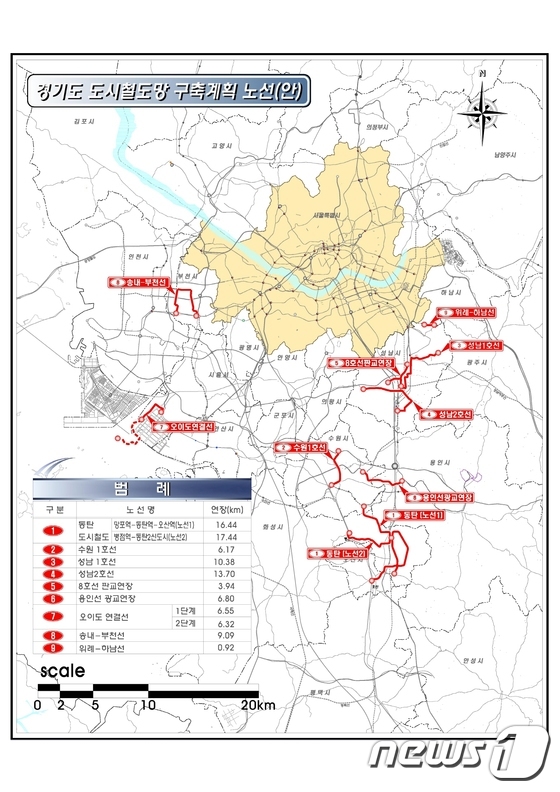 (수원=뉴스1) 진현권 기자 = 경기도는 ‘제2차 경기도 도시철도망 구축계획(2026~2035)’의 국토교통부 승인을 추진하고 있다고 27일 밝혔다.사진은 지난 2019년 국토교통부로부터 승인받은 1차 경기도 도시철도망 구축계획 수립안.(자료 사진) ⓒ News1 진현권 기자