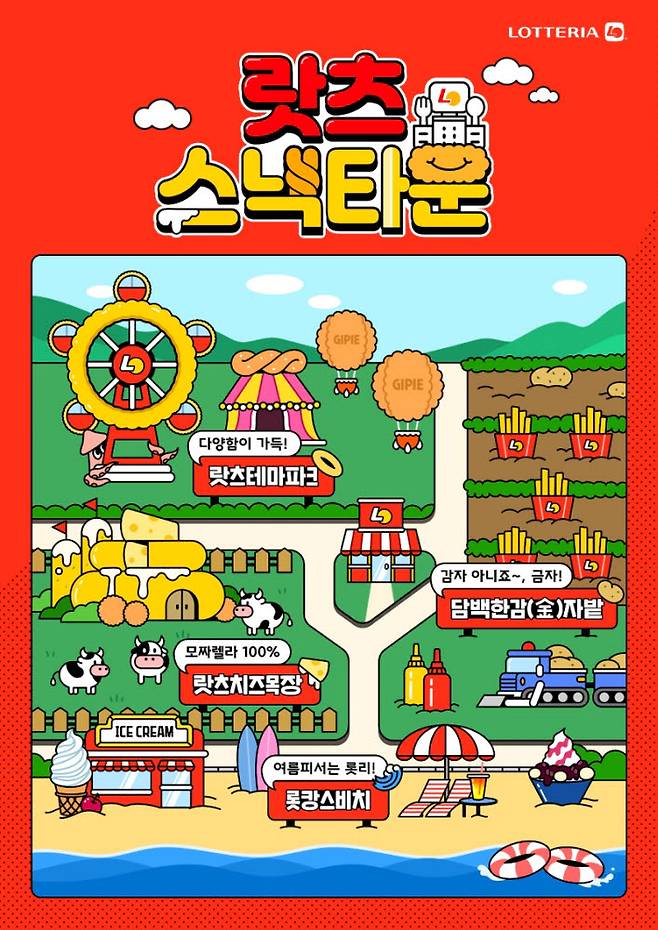 롯데리아 메타버스 플랫폼 내 가상세계인 ‘랏츠 스낵타운’ [롯데리아 제공]