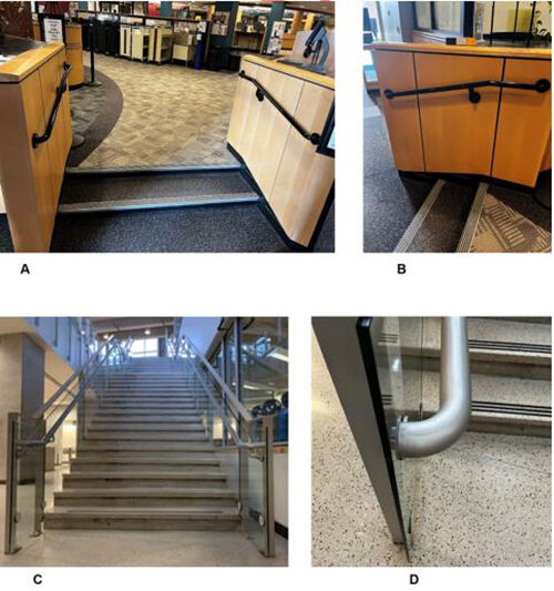 관찰 연구가 실시된 실내 2단계 계단(위)과 17단계 계단