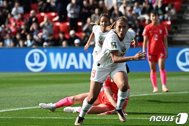 전반 실점을 만회하지 못한 여자 축구대표팀. ⓒ AFP=뉴스1