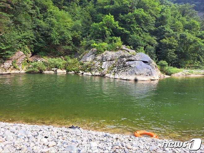 정선 여량면 글램핑장 인근 하천 수난사고 구조 현장.(강원특별자치도 소방본부 제공) 2023.7.30/뉴스1