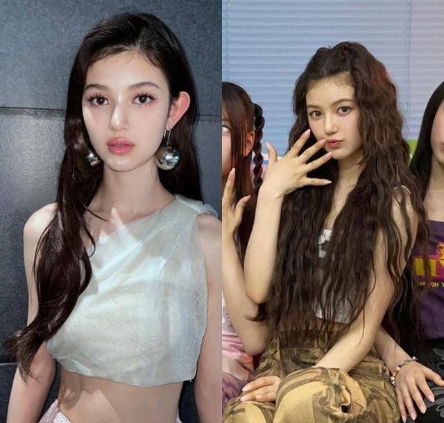 그룹 뉴진스 다니엘은 자신의 잔머리를 적극적으로 활용한 헤어 스타일로 매력적인 스타일링을 완성했다. 뉴진스 공식 SNS