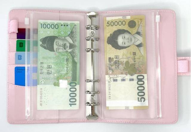 현금챌린지를 위한 현금바인더. 독자 제공