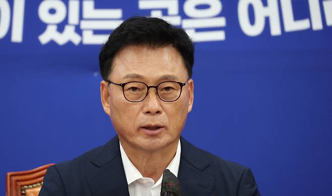 박광온 더불어민주당 원내대표가 3일 오전 서울 여의도 국회에서 열린 정책조정회의에서 발언하고 있다. ⓒ연합뉴스