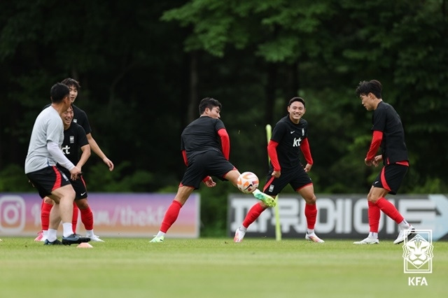 지난 7월 소집훈련을 진행할 당시의 아시안게임 대표팀. 사진=대한축구협회 제공