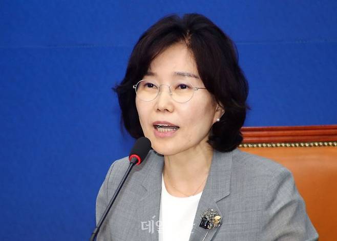 김은경 더불어민주당 혁신위원장이 7월 12일 오후 국회에서 열린 기자간담회에서 발언을 하고 있다. ⓒ데일리안 박항구 기자