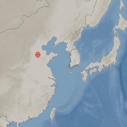 중국 산둥 지진 발생 지점 [중국 지진대망 캡처]