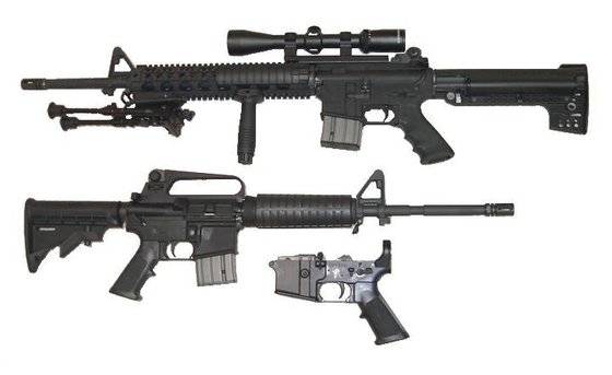 AR-15 반자동 소총. 사진 위키피디아