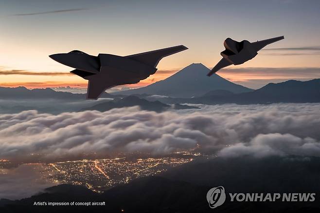 일본·영국·이탈리아가 공동 개발할 차세대 전투기 상상도 [EPA=연합뉴스 자료사진. 일본 정부 제공]