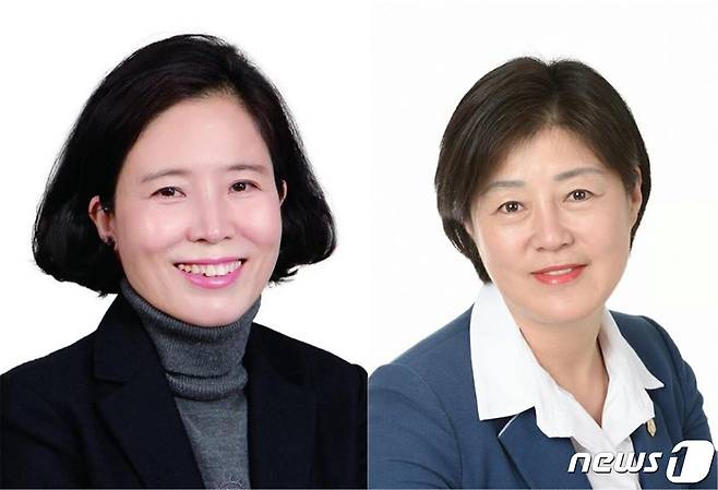 국민의힘 전북도당 대변인으로 임명된 이수진 전북도의원(왼쪽)과 이인숙 전 완주군의원./뉴스1