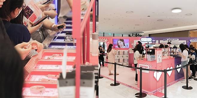 ‘롬앤’ 팝업스토어 현장. 사진 ㅣ아이패밀리SC