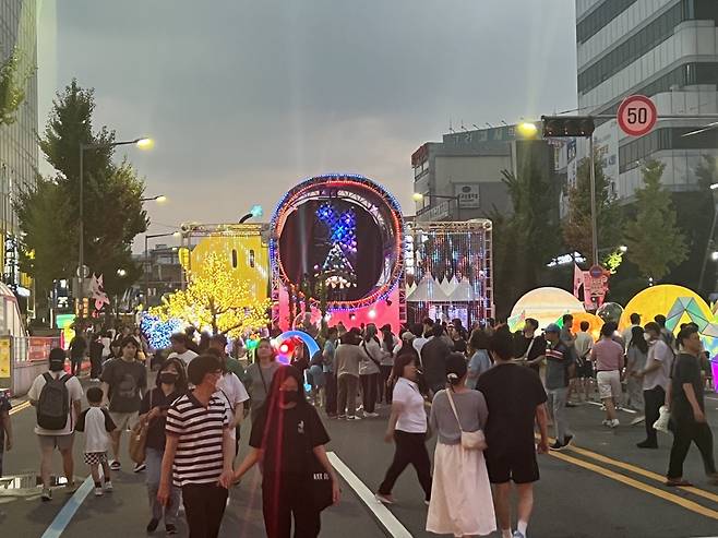 대전시 0시 축제 포토존(3D홀로그램 빛의 거리)