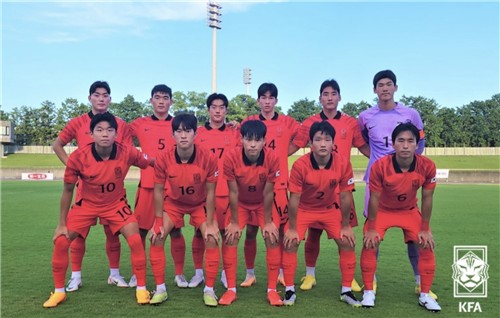 일본에 승리한 한국 U-18 대표팀 [대한축구협회 제공. 재판매 및 DB 금지]